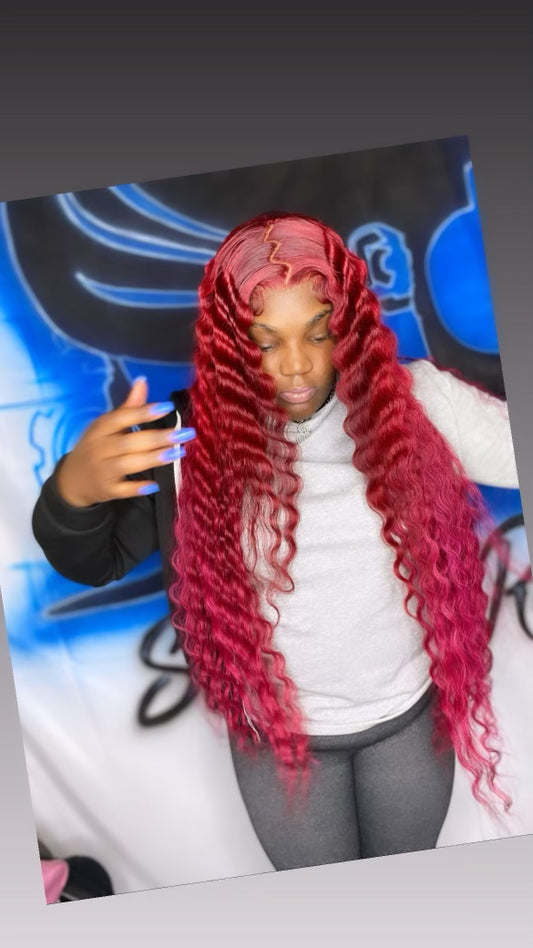 42” Custom Red Frontal Wig