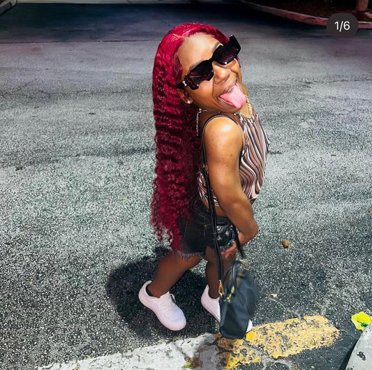 200% Density Custom 13x4 Burgundy Deep Wave Wig