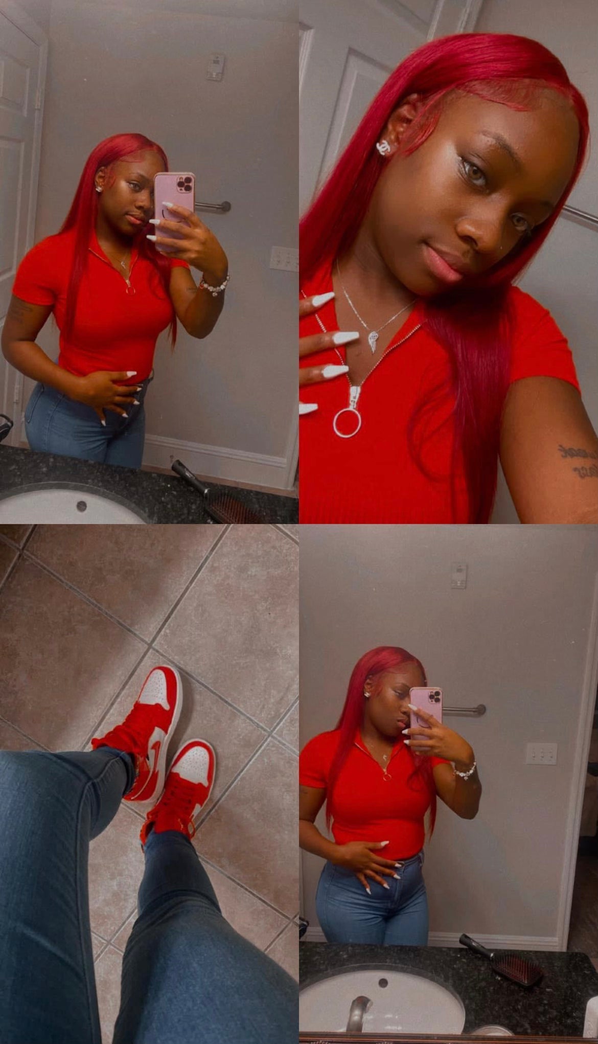 Burgundy 13x4 frontal wig