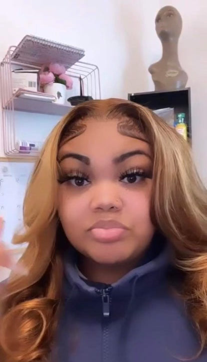 Custom HD Highlight Lace Front Body Wave Wig