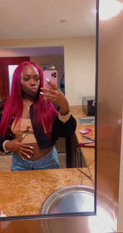 Burgundy 13x4 frontal wig