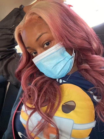 26” Copper Red/Blonde Highlights Closure Wig